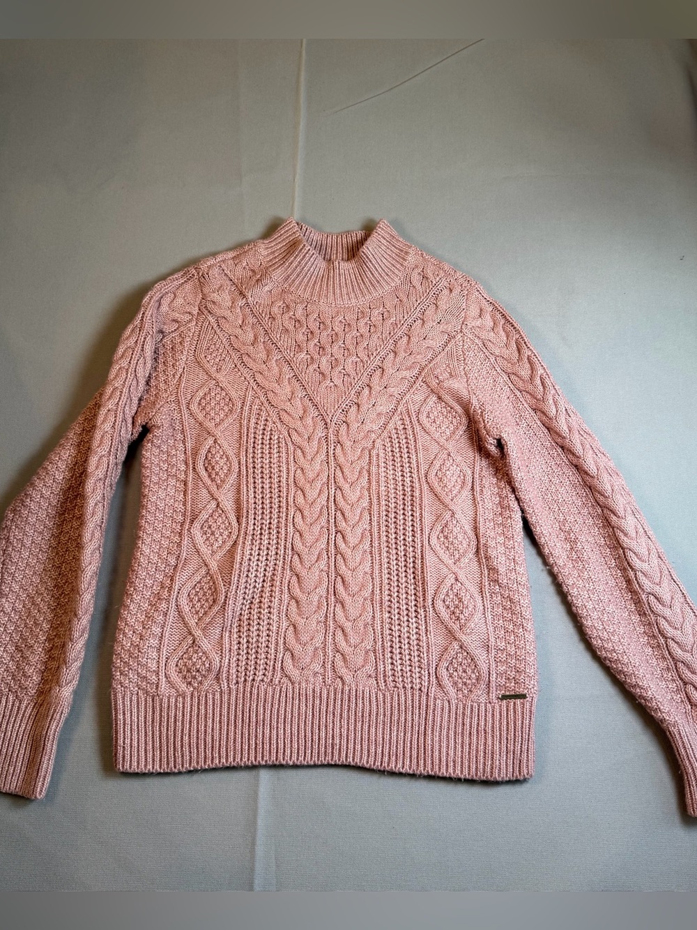 Abercrombie & Fitch Women’s szM Pink Cable Knit Turtleneck Sweater